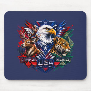 Mousepad Águia Veado Jaguar Arte da Natureza copa do mundo