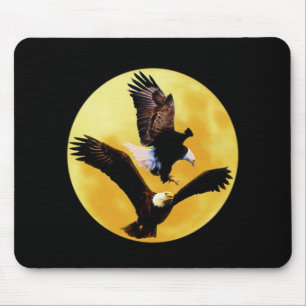 Mousepad Águias americanas e Lua cheia