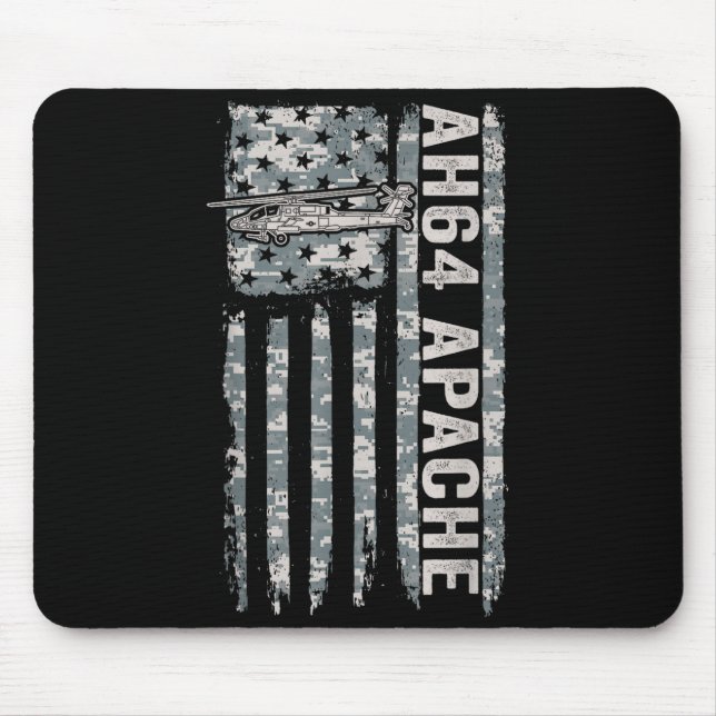 Mousepad Ah-64 apache bandeira americana helicóptero camo a (Frente)