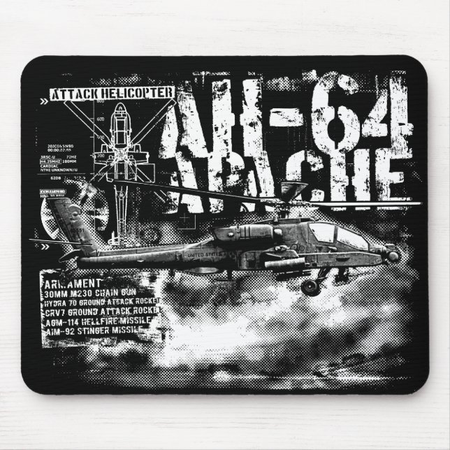 Mousepad AH-64 Bloco de Móveis Apache (Frente)