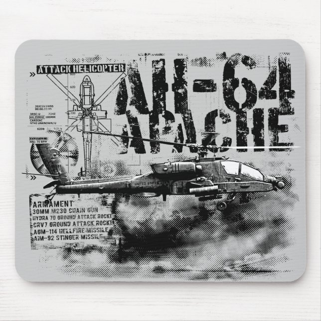 Mousepad AH-64 Bloco de Móveis Apache (Frente)