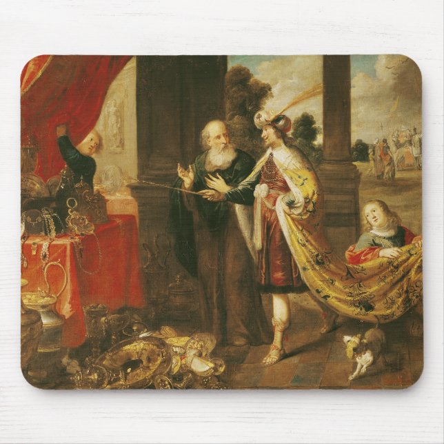 Mousepad Ahasuerus que mostra seu tesouro a Mordecai (Frente)