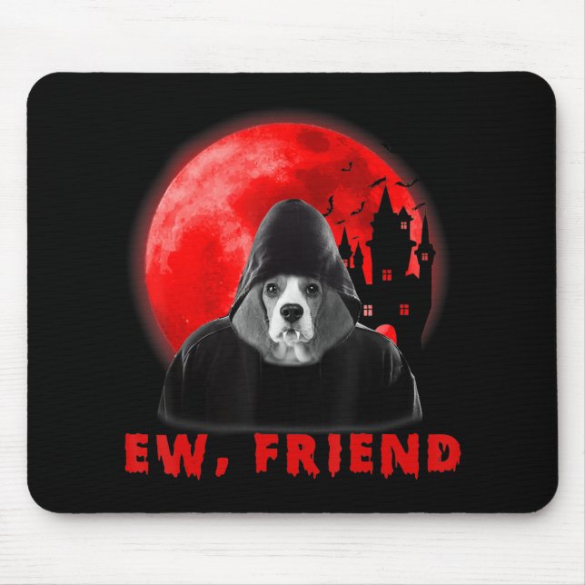 Mousepad Ai, Amigo Beagle Dog Halloween Dog Dog Vampire Gif (Frente)