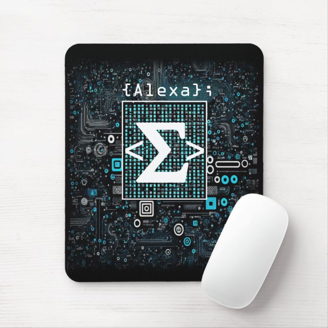 Mousepad Ai - Tecnologia - Monograma de Codificação - Sigma (Com mouse)