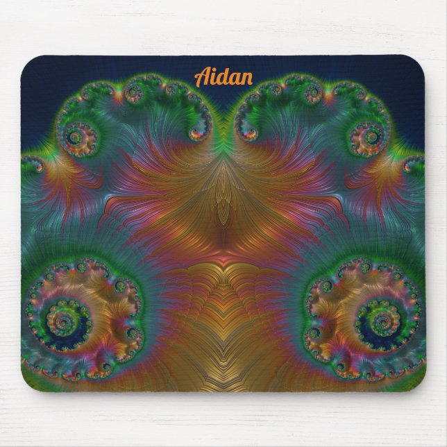 Mousepad AIDAN ~ Verde Laranja Amarelo e Azul Design (Frente)