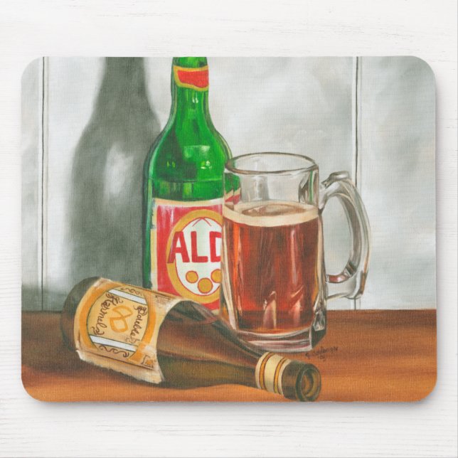 Mousepad "Ainda com a cerveja" por Jennifer Goldberger (Frente)