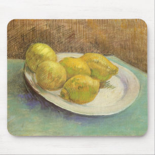 Mousepad Ainda limões da vida em uma placa por Vincent van