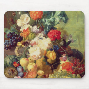 Mousepad Ainda vida com flores e fruta
