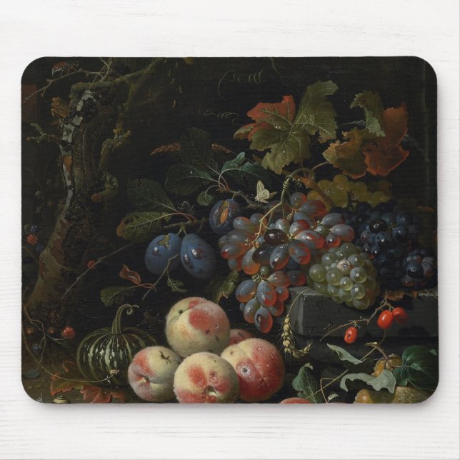 Mousepad Ainda vida com fruta, folha e insetos, c.1669 (Frente)
