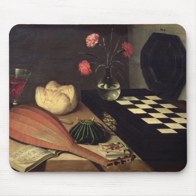Mousepad Ainda vida com tabuleiro de xadrez, 1630 (Frente)