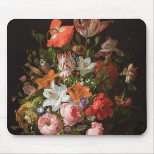 Mousepad Ainda vida de lírios dos rosas, tulipas
