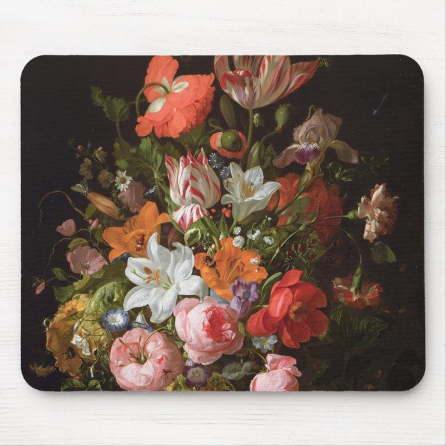 Mousepad Ainda vida de lírios dos rosas, tulipas (Frente)