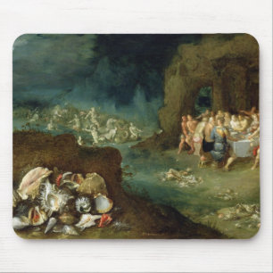 Mousepad Ainda vida dos escudos com o banquete dos deuses