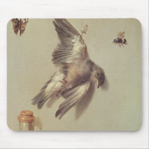 Mousepad Ainda vida dos pássaros inoperantes e de um rato,