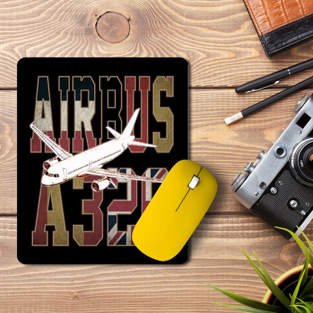 Mousepad Airbus a320 Jetliner. Vintage European Flags (Airbus a320 Jetliner. Vintage European Flags. Mouse Pad)