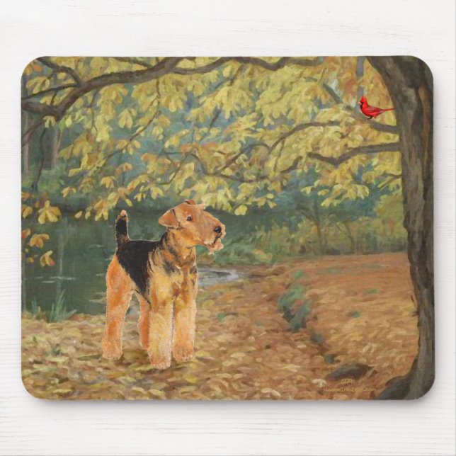 Mousepad Airedale Terrier Birdwatch (Frente)