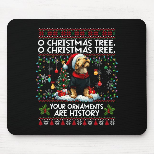 Mousepad Airedale Terrier Christmas Tree Decorations Dog Lo (Frente)