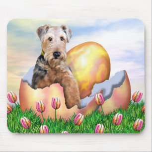 Mousepad Airedale Terrier Páscoa Surpresa