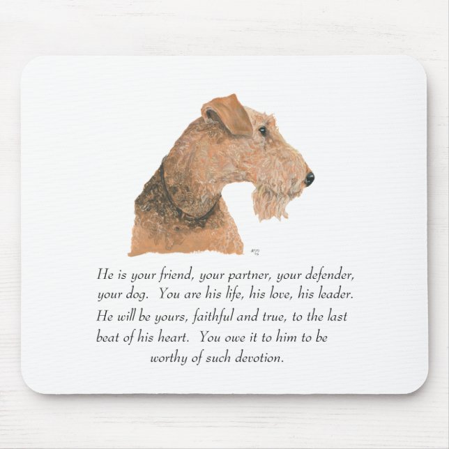 Mousepad Airedale, Welsh, Lakeland Terrier Keepsasaame (Frente)