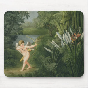 Mousepad Ajardine com o Cupido que aponta uma seta em um