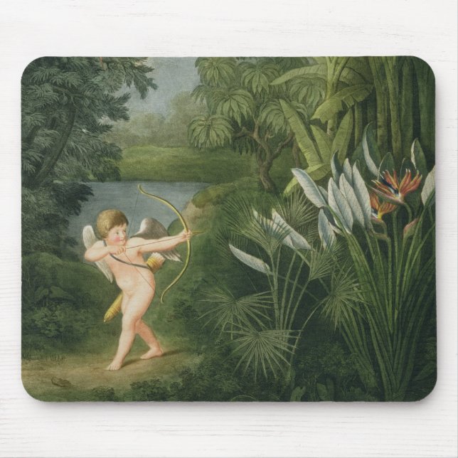Mousepad Ajardine com o Cupido que aponta uma seta em um (Frente)