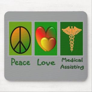 Mousepad Ajuda médica do amor da paz