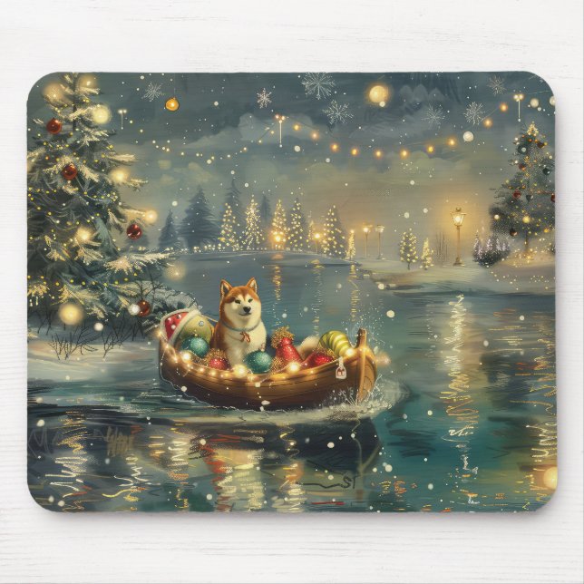 Mousepad Akita Christmas Festiage Voyage (Frente)