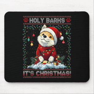 Mousepad Akita Christmas Tree Lights Decortions Dog Lover