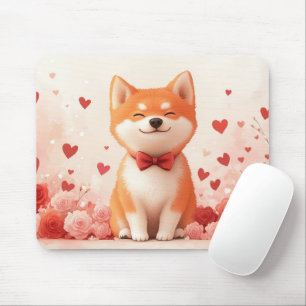 Mousepad Akita com Rosas - Dia dos Namorados 
