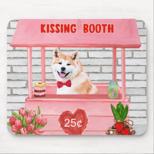 Mousepad Akita Dog Dia de os namorados Kissing Booth