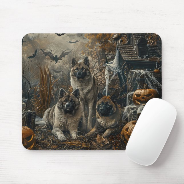 Mousepad Akita Halloween Night Doggy Delight (Com mouse)