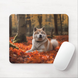 Mousepad Akita no outono deixa cair inspirada