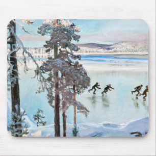 Mousepad Akseli Gallen-Kallela - Patinadores perto de Kalel