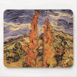 Mousepad Álamos na Estrada Através das Colinas por Vincent