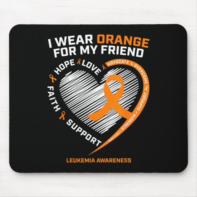 Mousepad Alaranjamento da Leucemia Laranja Presentes Amigos (Frente)