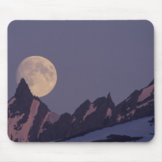 Mousepad Alasca, Montanhas Chugach Lua cheia nasce (Frente)