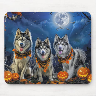 Mousepad Alaskan Malamute Halloween Spooky
