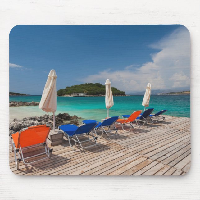 Mousepad Albanês Riviera, Ksamil, fachada da cidade (Frente)