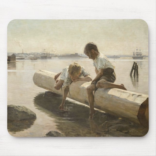Mousepad Albert Edelsense - Dois meninos em um registro (Frente)