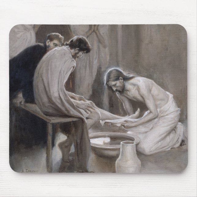 Mousepad Albert Edelsense - Jesus Lavando Pés Discípulos (Frente)