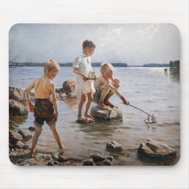 Mousepad Albert Edelsense - Meninos tocando na praia (Frente)