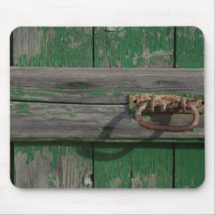 Mousepad Alça da porta enferrujada na porta verde