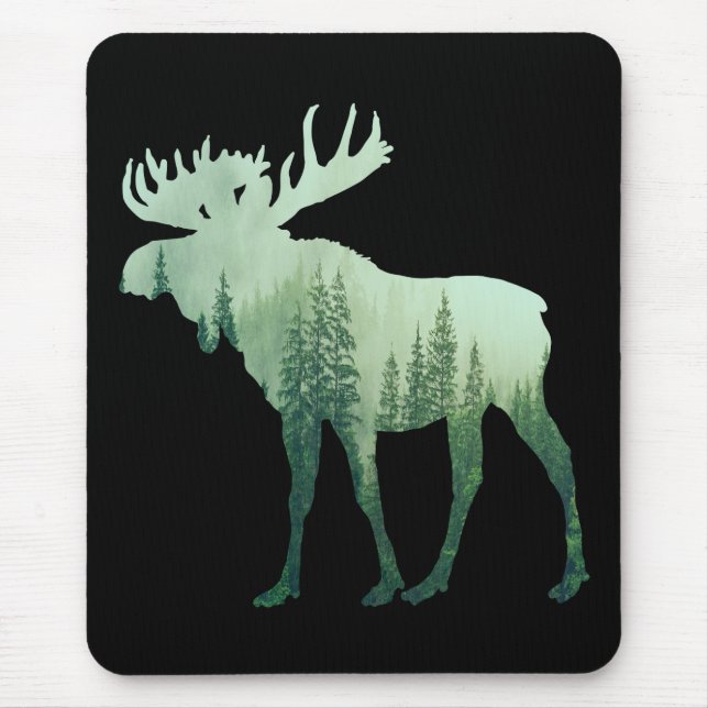 Mousepad Alce Veado E Floresta Natureza (Frente)