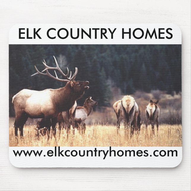 Mousepad Alces, CASAS do PAÍS dos ALCES, www.elkcou… - (Frente)