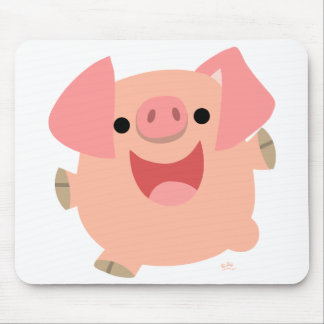 Mousepad alegre do porco dos desenhos animados