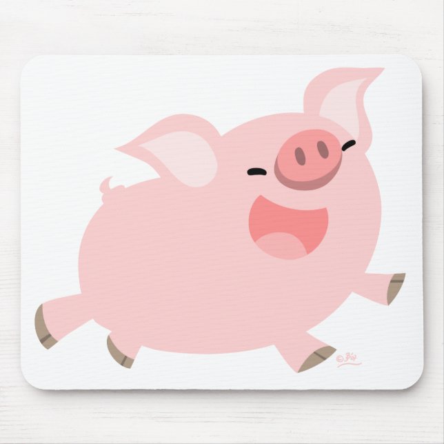 Mousepad alegre do porco dos desenhos animados (Frente)