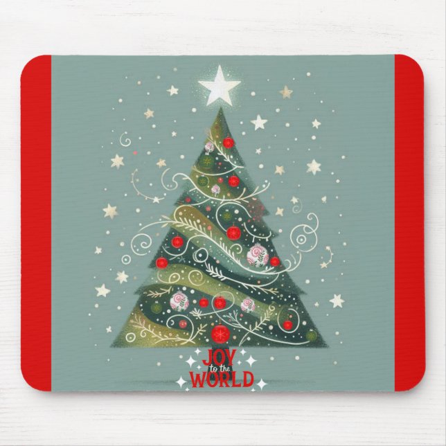 Mousepad Alegria à árvore de Natal do mundo (Frente)