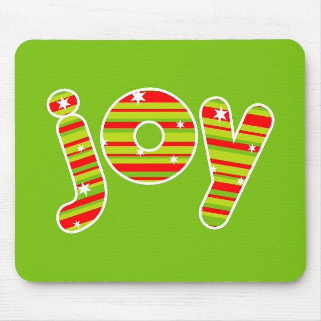 Mousepad Alegria no Natal, Listras Vermelhas e Verdes (Frente)