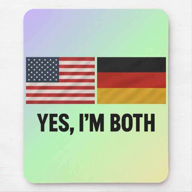 Mousepad Alemão Americano Sim Eu Sou Ambos - Alemanha EUA C (Frente)