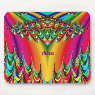 Mousepad ALEXA ~ Zany Amarelo-quente, azul, verde e rosa